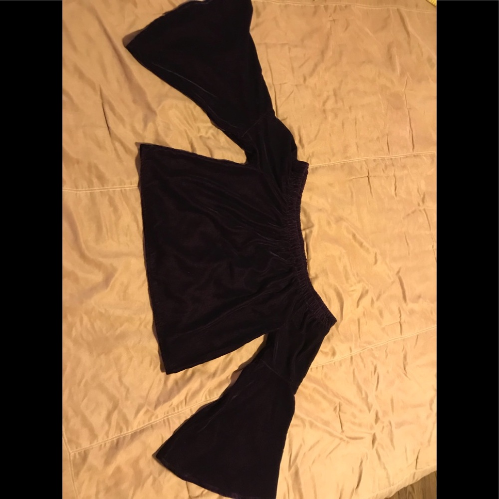 Deep plum velvet crop top.